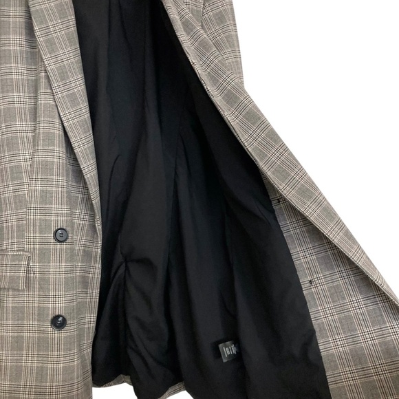 RACHEL ZOE Double Breasted Glen Plaid Open Front Longline Blazer Jacket - Picture 9 of 12